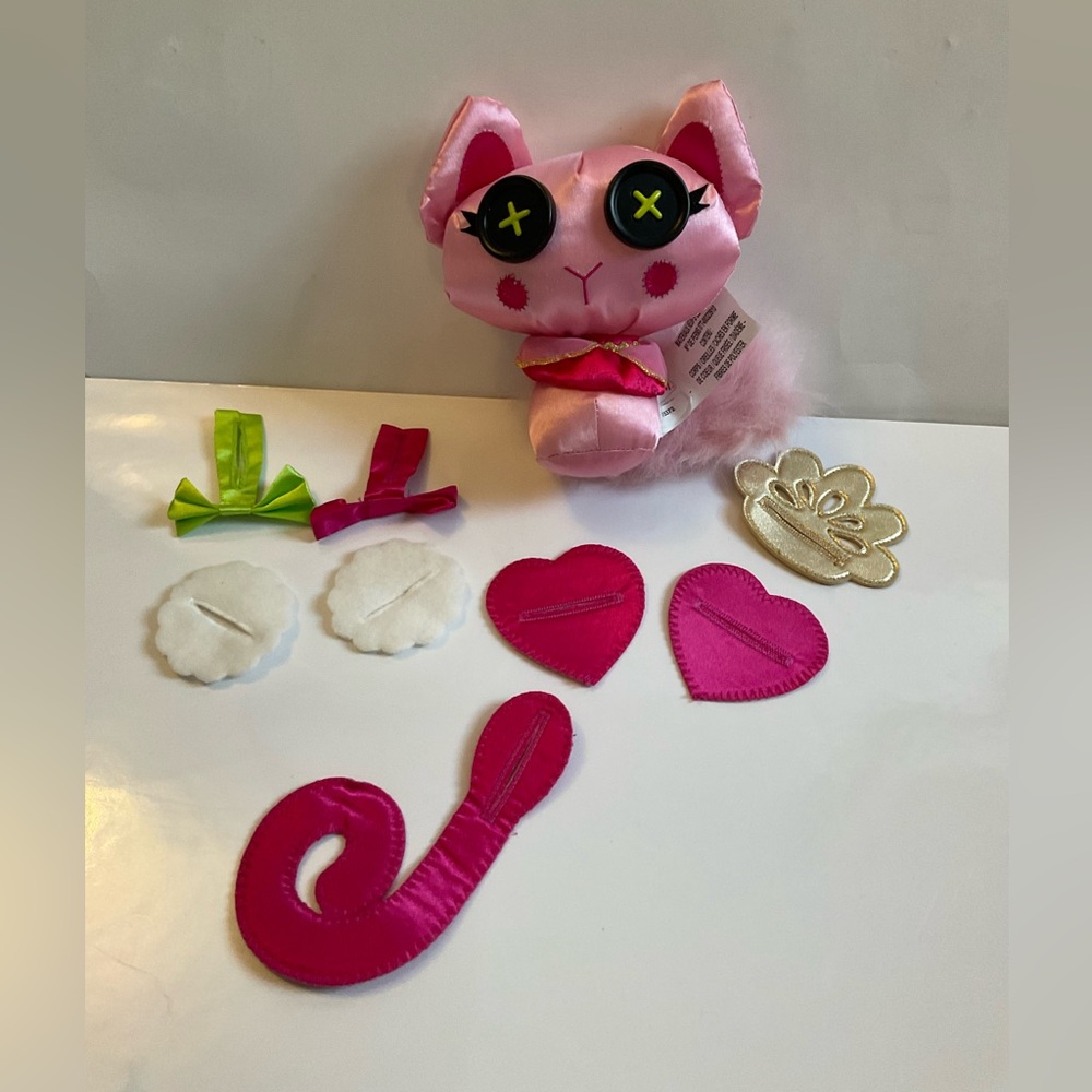 Lalaloopsy Jewel Sparkles Buttontails Satin Pink Cat Plush